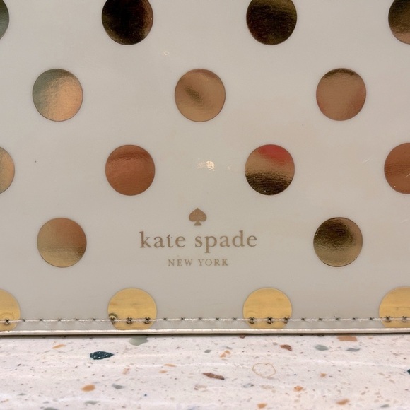 kate spade Gold Polka Dot Zip Pouch Bag - Picture 3 of 10